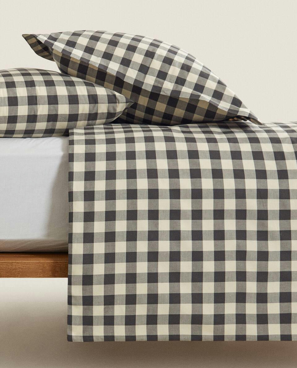 COTTON CHECK DUVET COVER