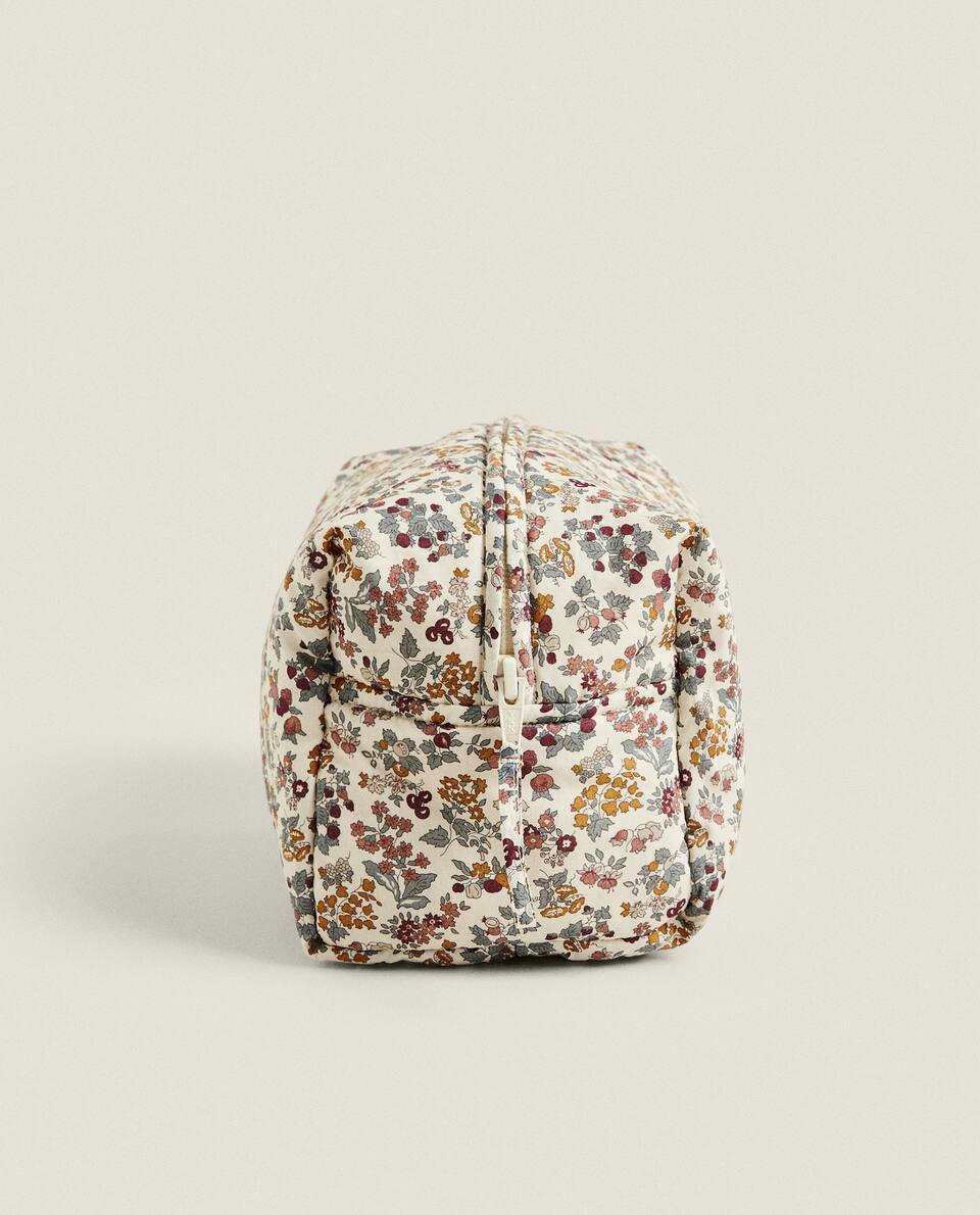 FLORAL PRINT FABRIC CHILDREN’S TOILETRY BAG