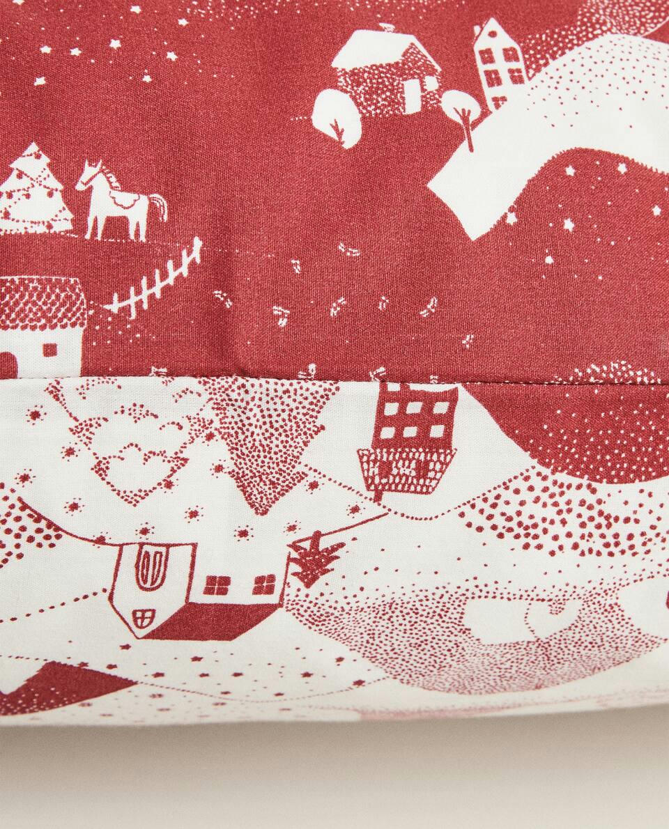 CHILDREN'S CHRISTMAS LANDSCAPE COTTON PILLOWCASE