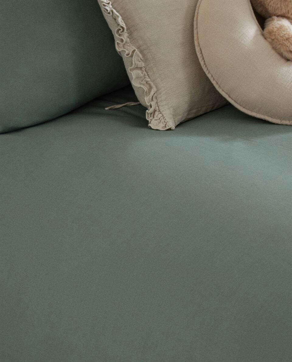 CHILDREN'S TOPSTITCHED COTTON FLAT SHEET