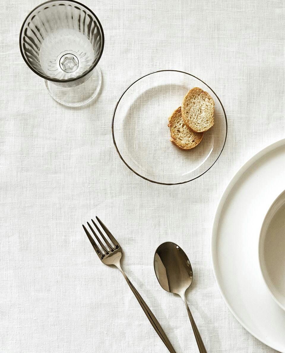 BOROSILICATE GLASS SIDE PLATE WITH RIM