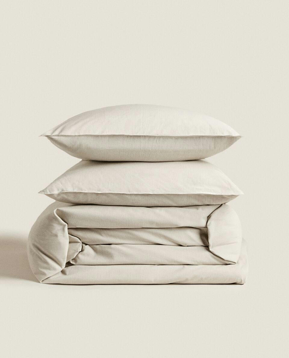 STRIPED COTTON DUVET COVER