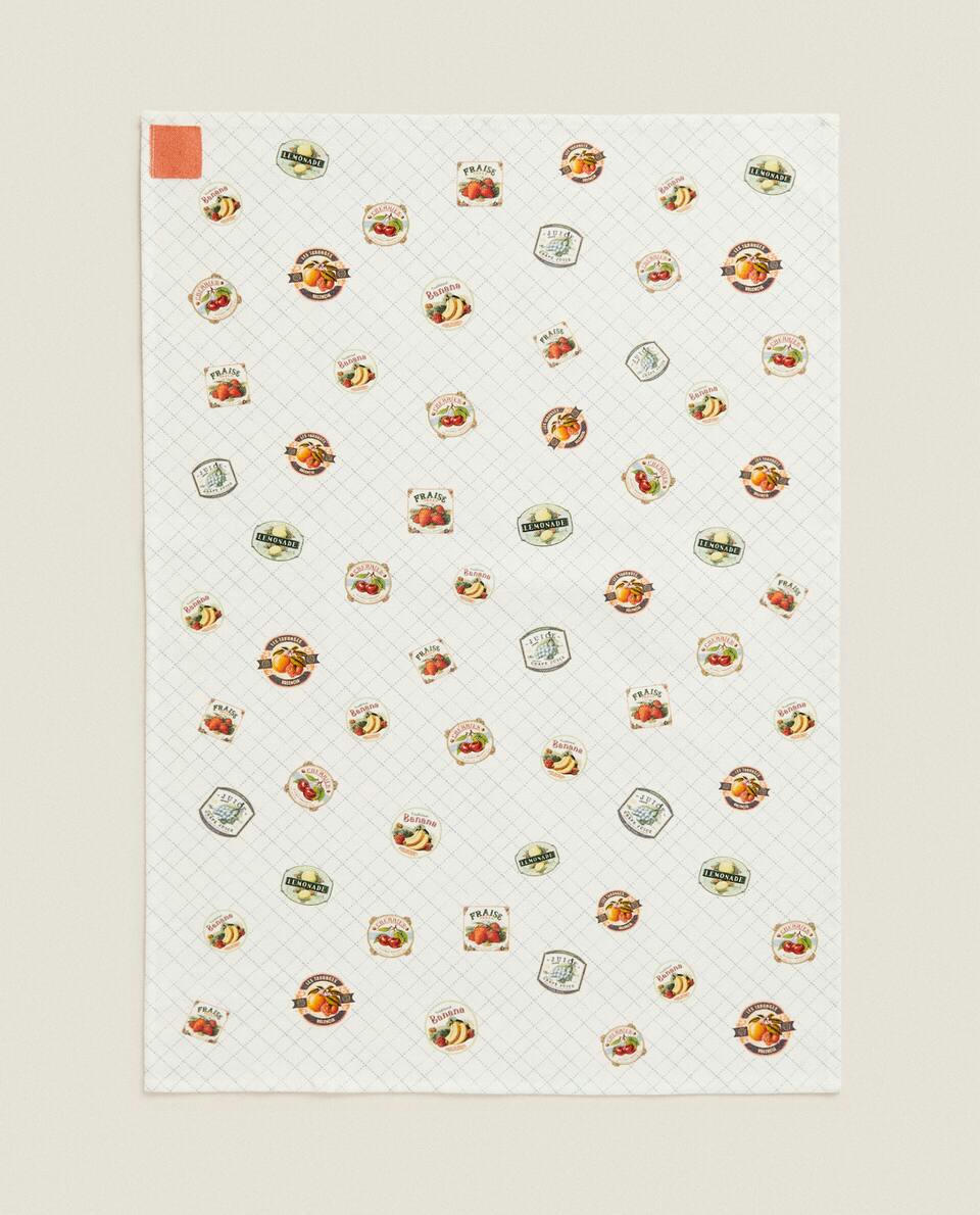 CHECK AND FRUIT PRINT COTTON TEA TOWEL (PACK OF 2)