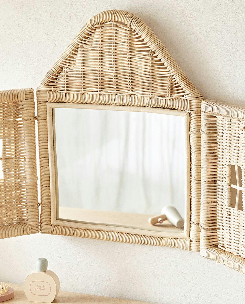 KIDS’ RATTAN HOUSE WALL MIRROR