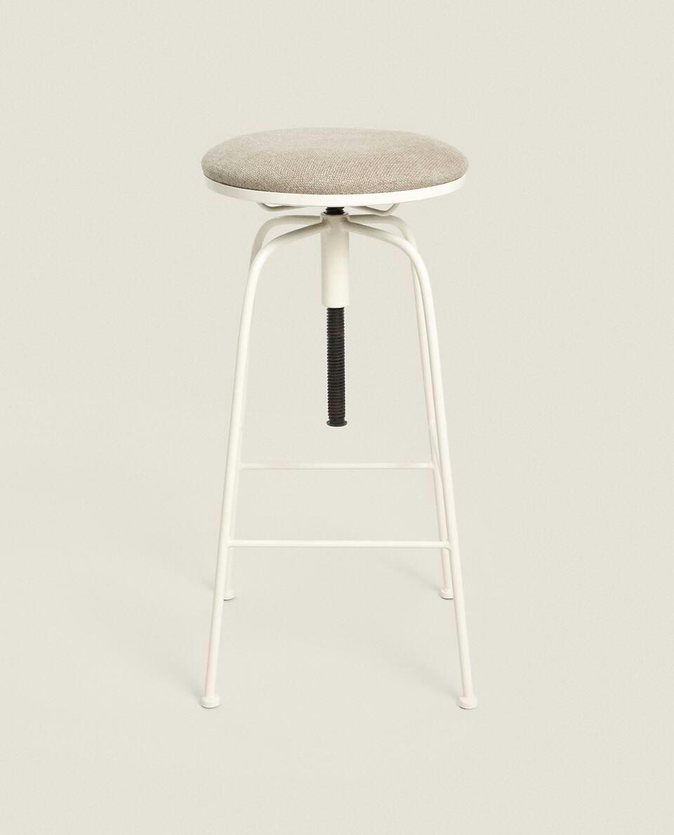 LINEN SWIVEL STOOL