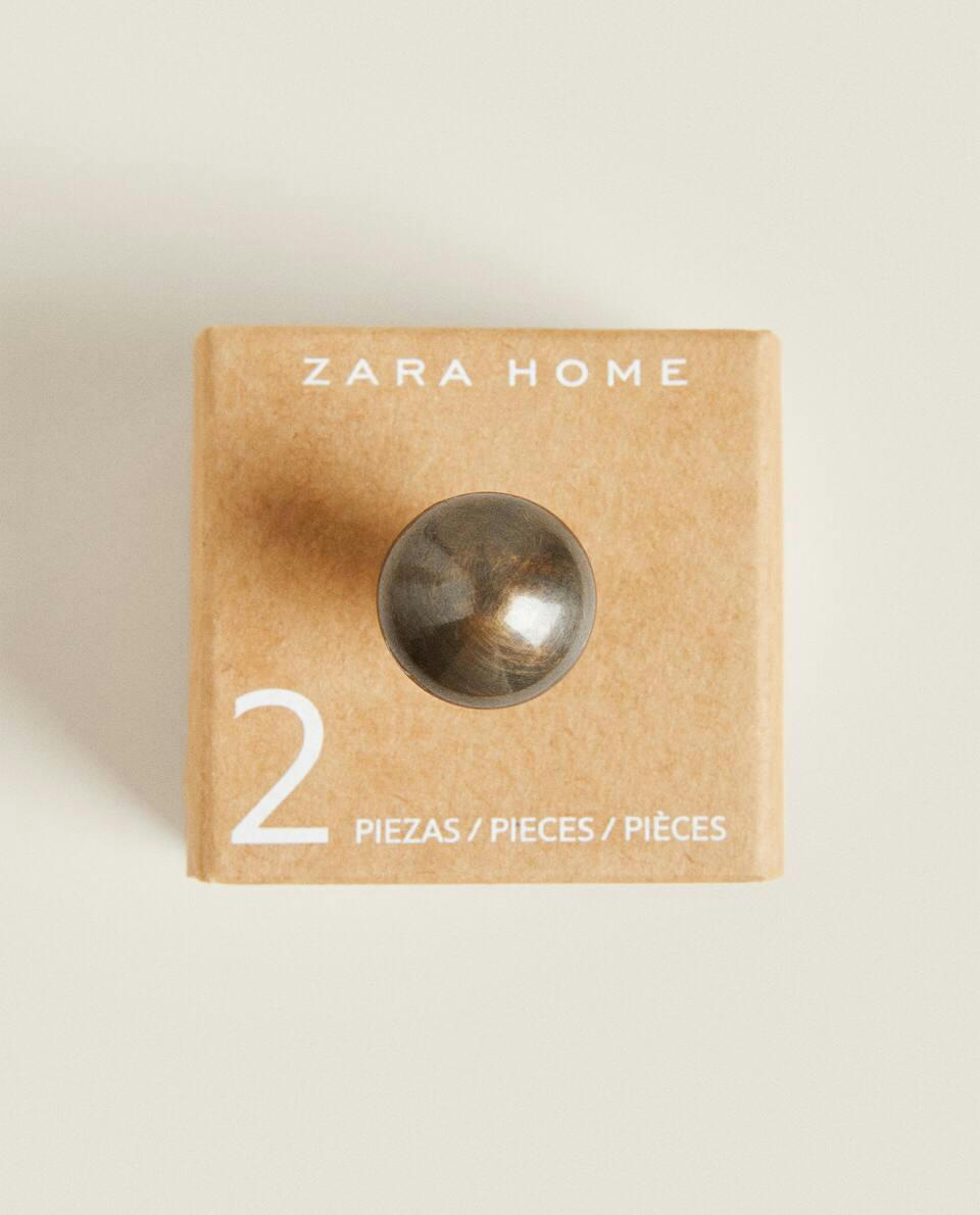 GREY BRASS DOOR KNOB (PACK OF 2)