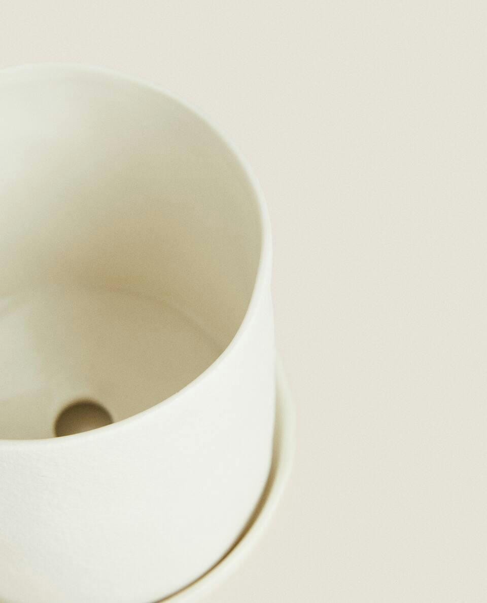 ROUGH FLOWERPOT WITH PLATE