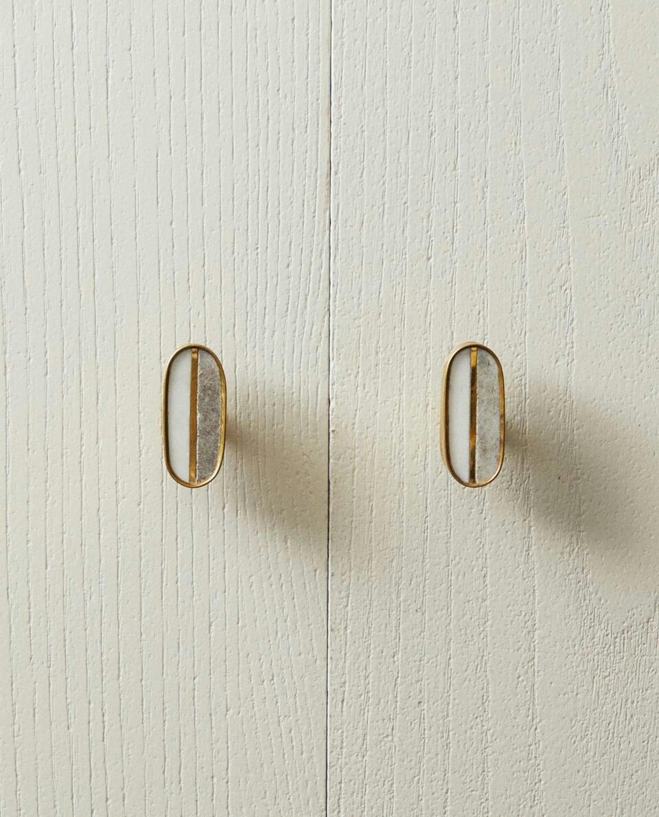CONTRAST MARBLE DOOR KNOB (PACK OF 2)