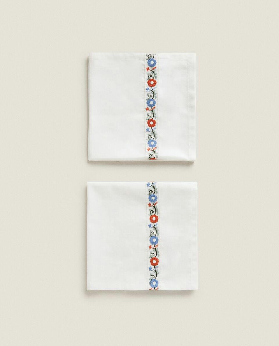 EMBROIDERED COTTON NAPKINS (PACK OF 2)