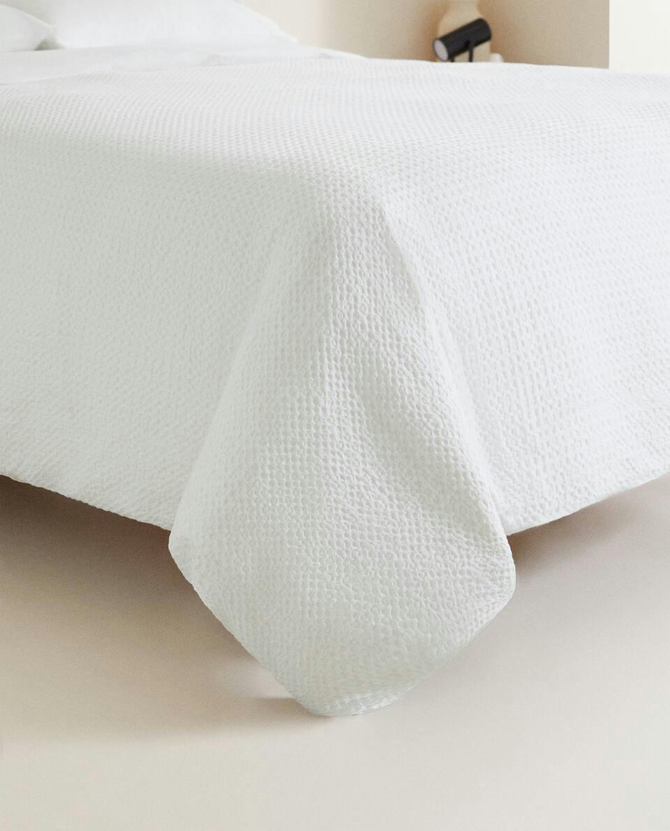 WAFFLE-KNIT DUVET COVER