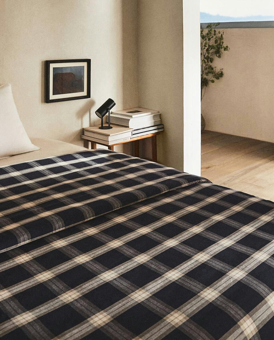 COTTON CHECK DUVET COVER