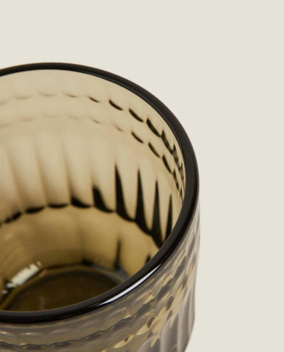 RAISED DESIGN GLASS TUMBLER