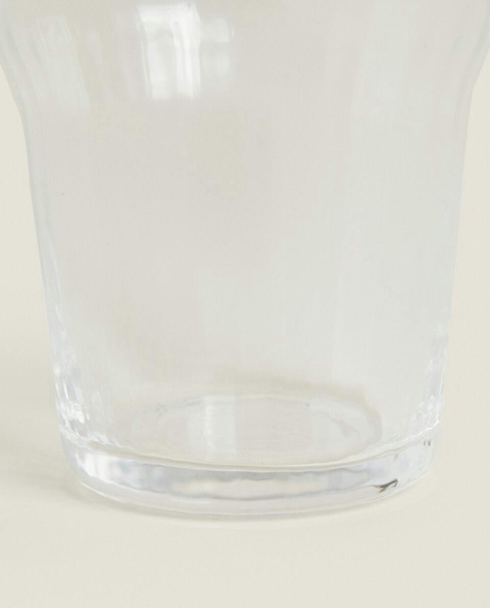GLASS TUMBLER WITH LINE DESIGN