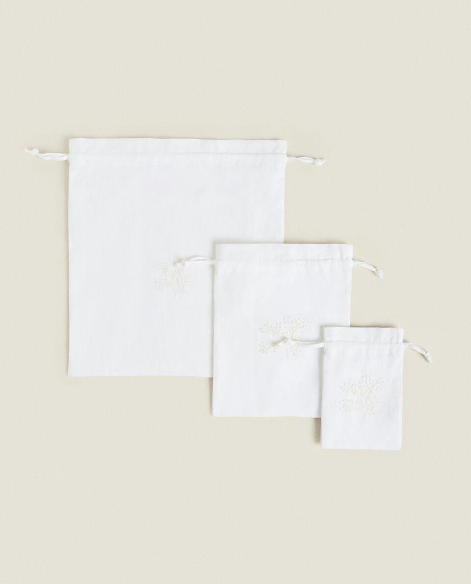 EMBROIDERED LINEN BAG