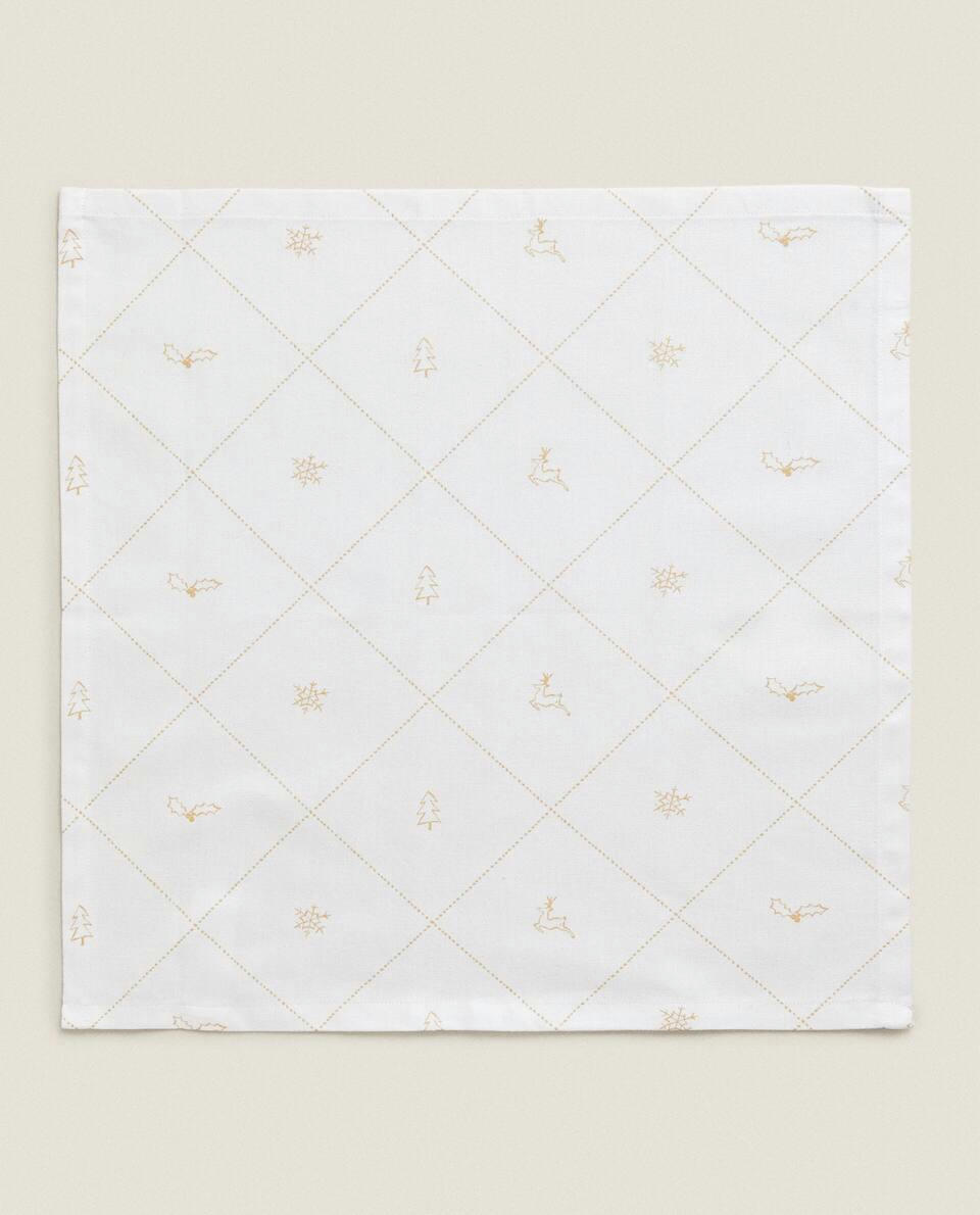 PACK OF CHRISTMAS SNOW COTTON NAPKINS (PACK OF 2)