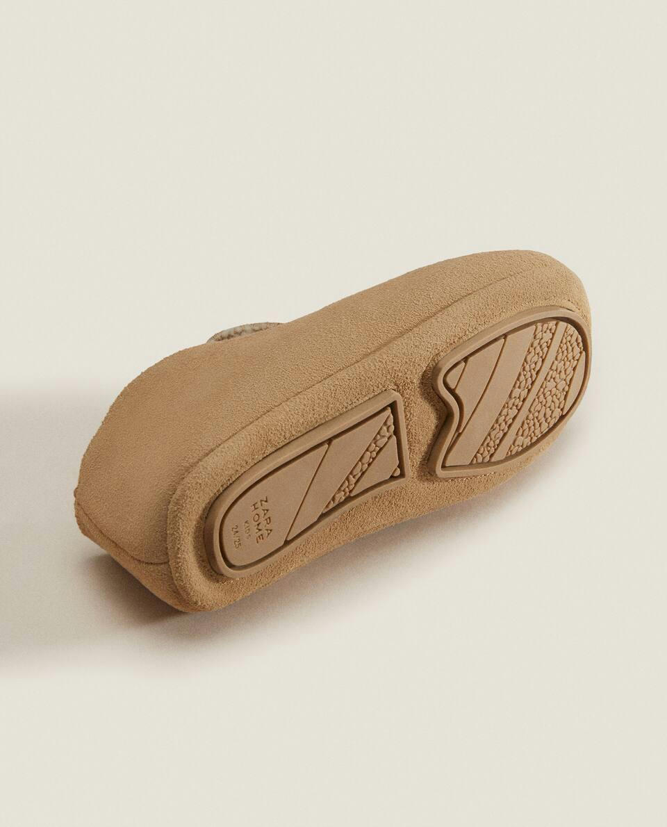 COVERED LEATHER LOAFER SLIPPERS