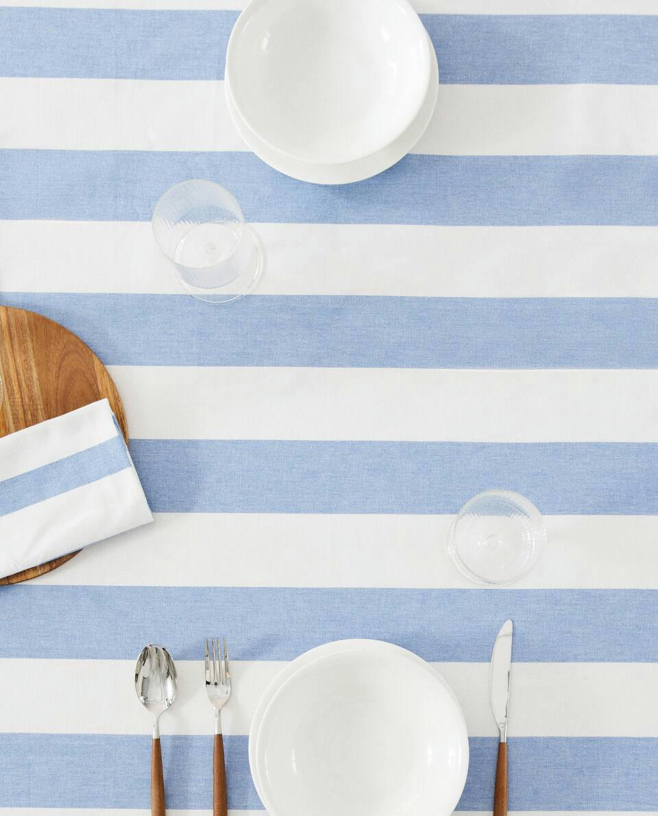 STRIPED COTTON TABLECLOTH