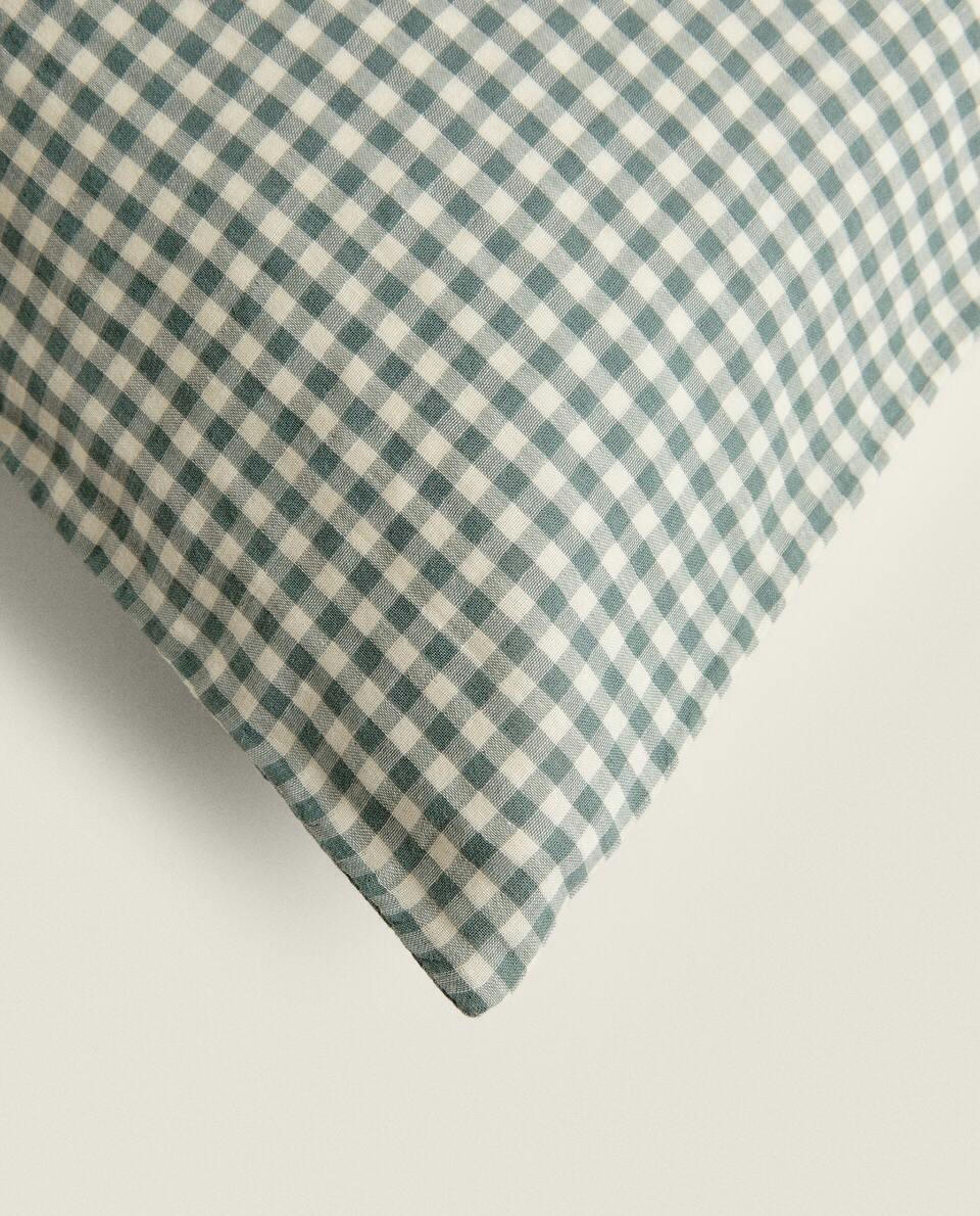 CHILDREN’S GINGHAM MUSLIN PILLOWCASE