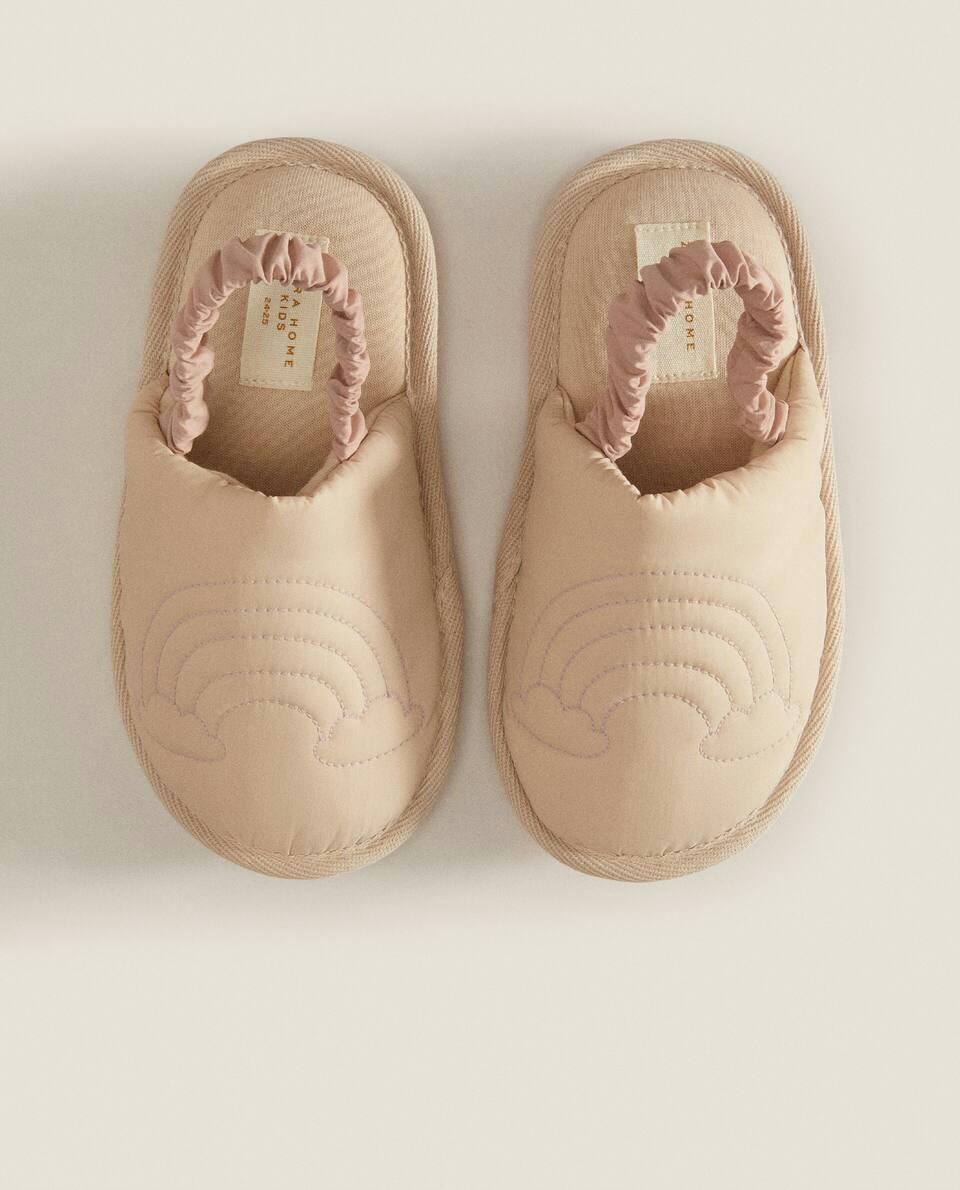 EMBROIDERED RAINBOW SLINGBACK SLIPPERS