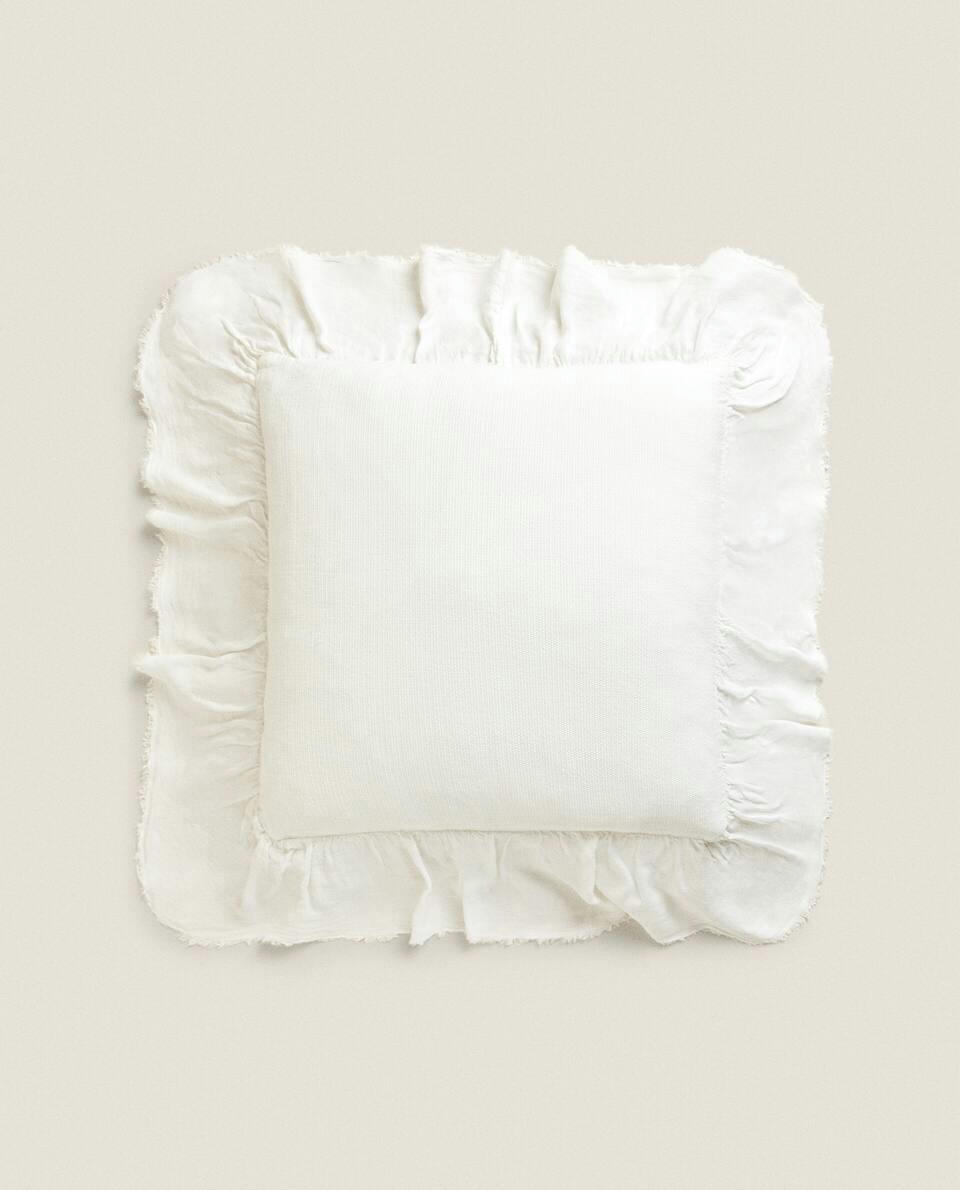 LINEN RUFFLE CUSHION COVER