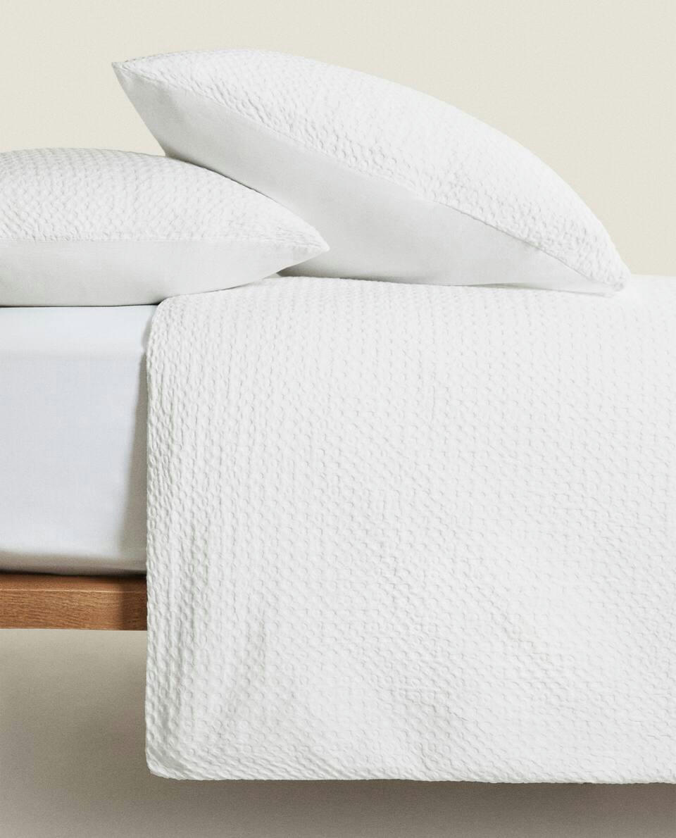 WAFFLE-KNIT DUVET COVER