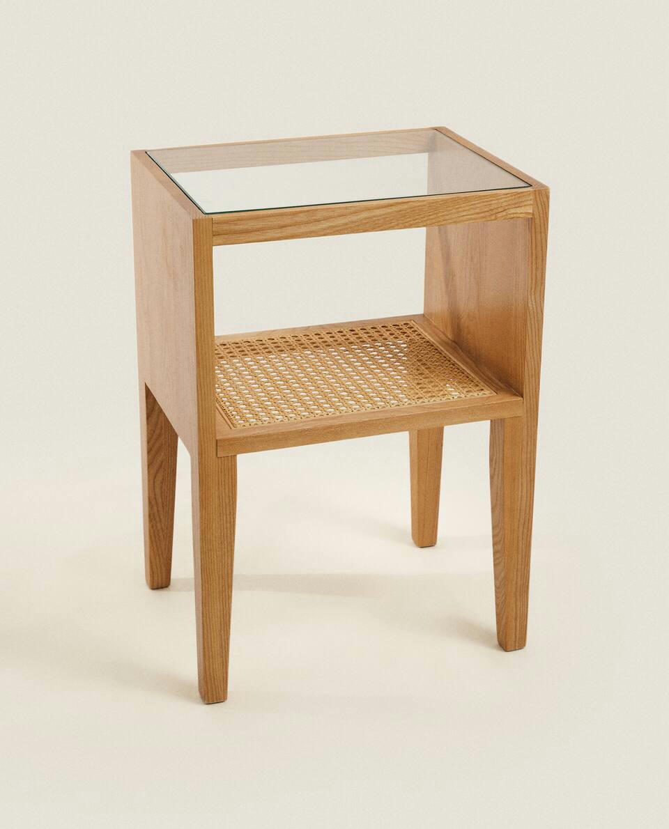 WOODEN BEDSIDE TABLE