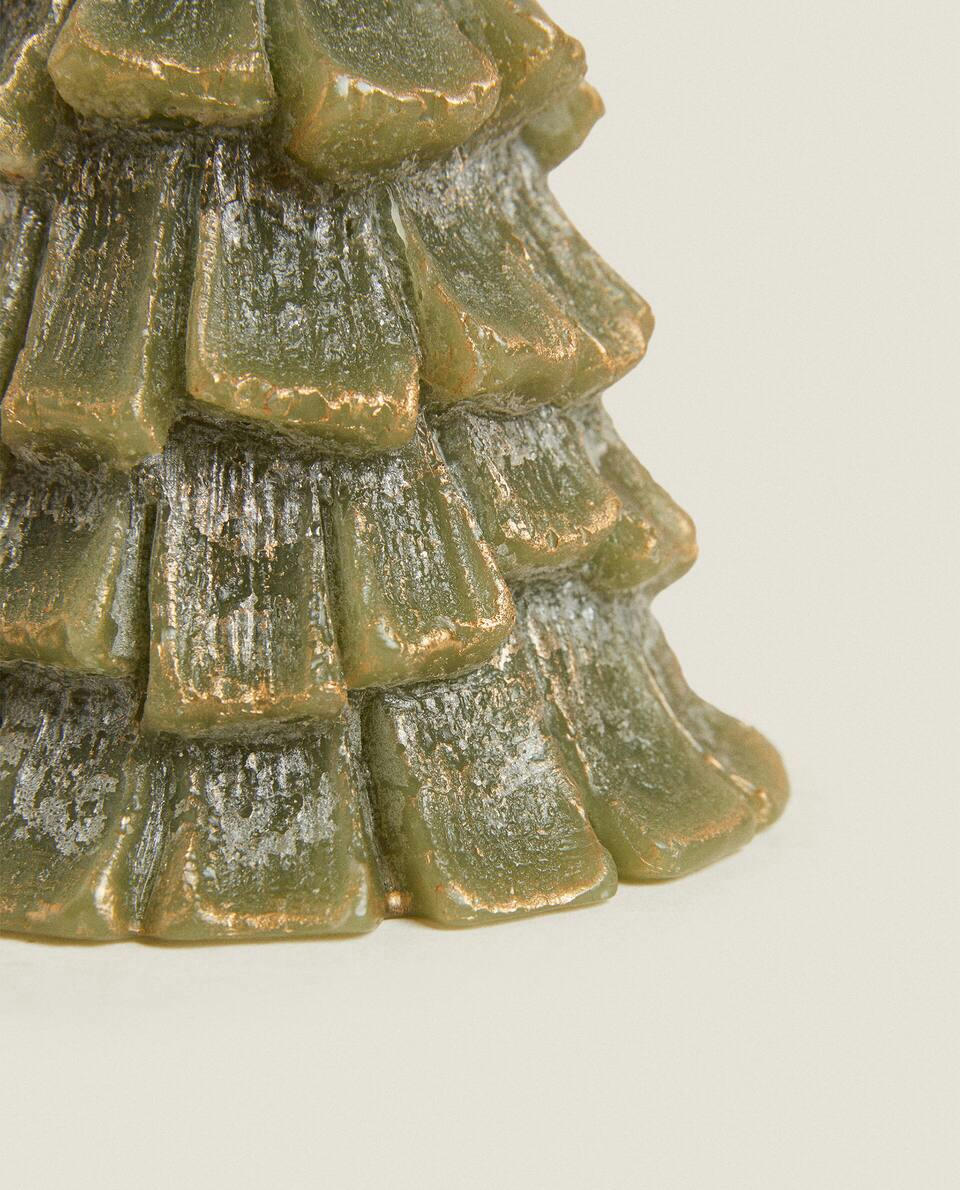 GLITTER CHRISTMAS FIR TREE CANDLE