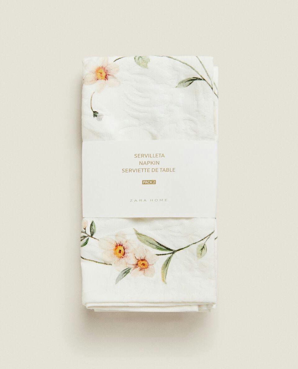FLORAL JACQUARD NAPKINS (PACK OF 2)