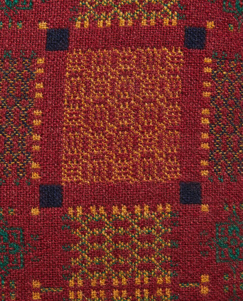 MULTICOLOURED JACQUARD WOOL CUSHION COVER