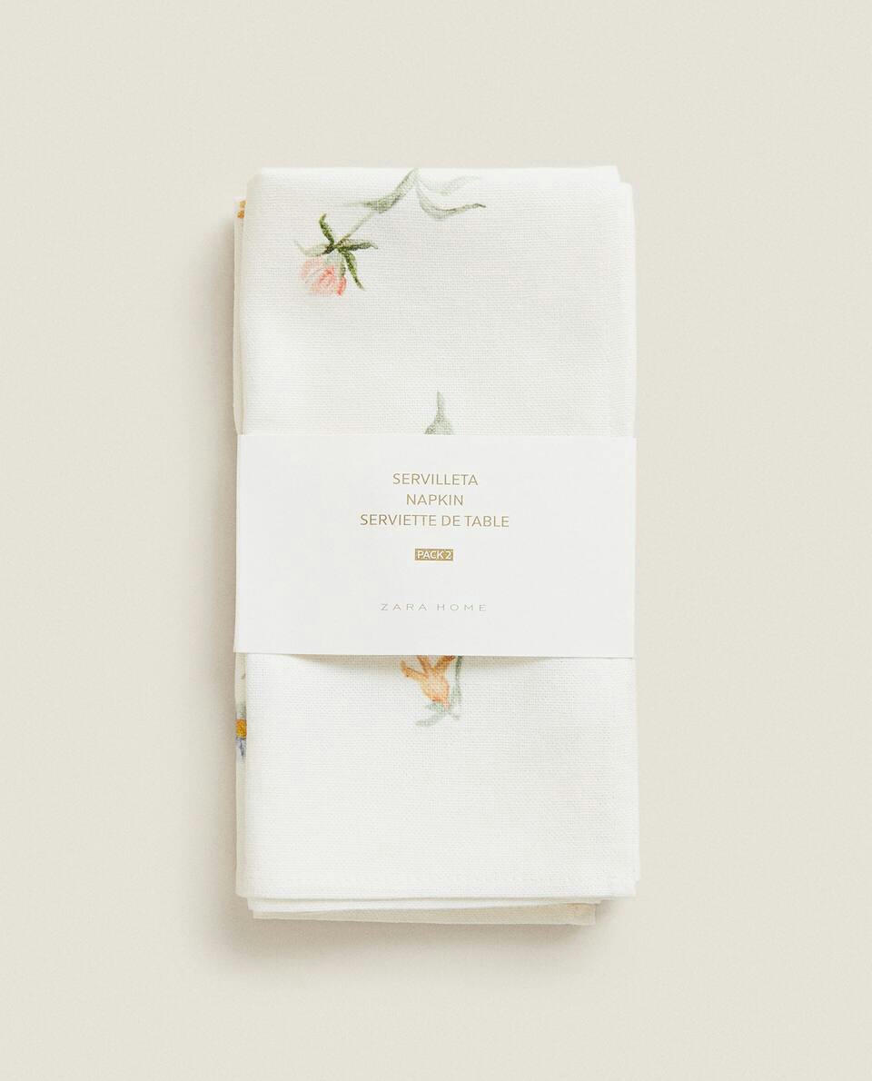 FLORAL PRINT NAPKINS (PACK OF 2)