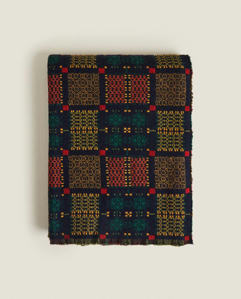 MULTICOLOURED CHRISTMAS JACQUARD WOOL BLANKET