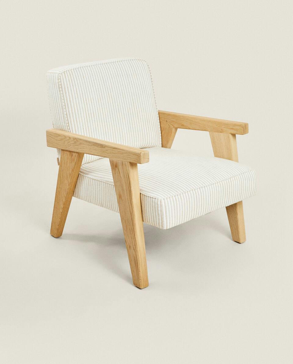 ZARA HOME BY BLASCO UPHOLSTERED OAK ARMCHAIR