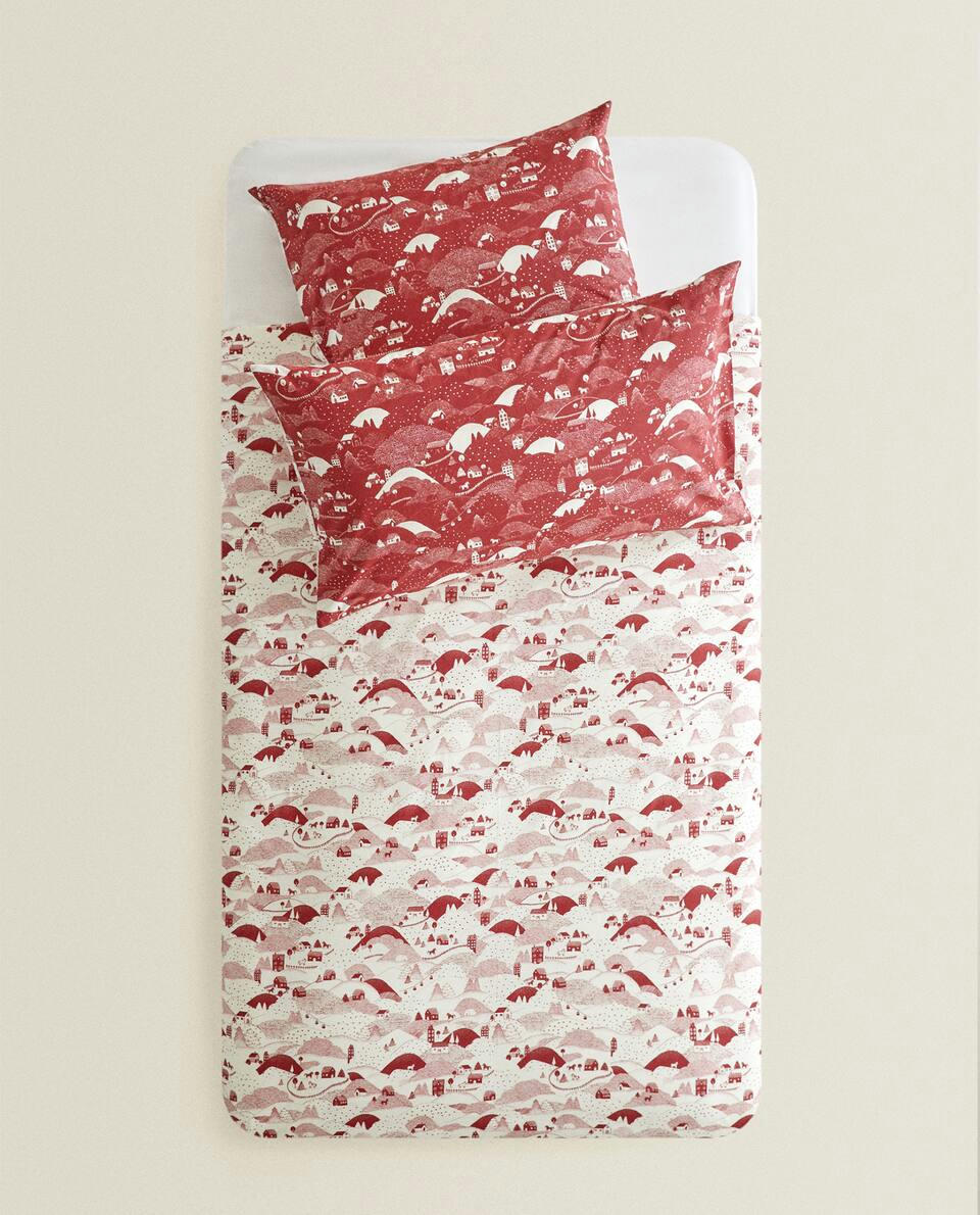 CHILDREN'S CHRISTMAS LANDSCAPE COTTON DUVET COVER