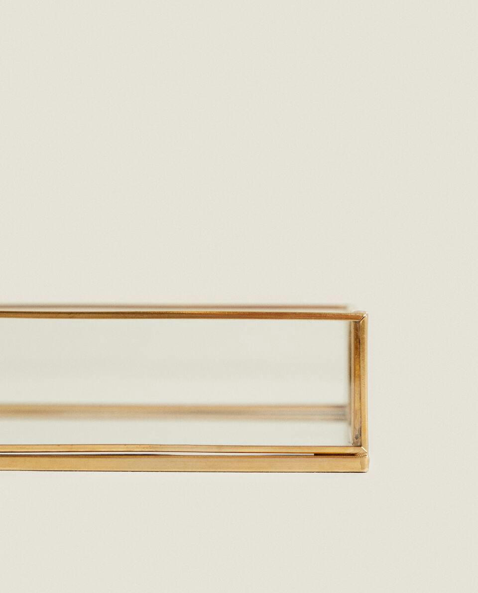 GLASS AND METAL TRAY