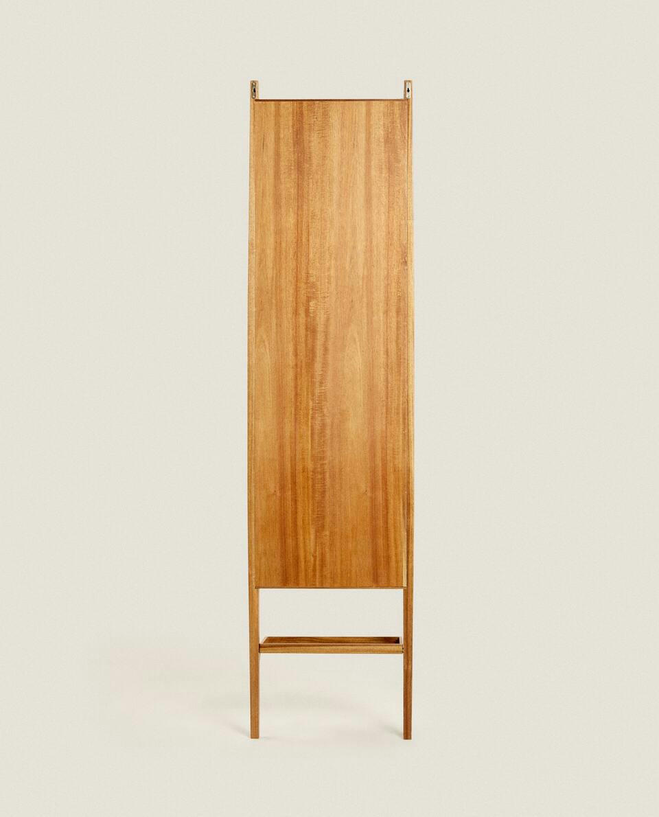 WOODEN VERTICAL MIRROR WITH STAND