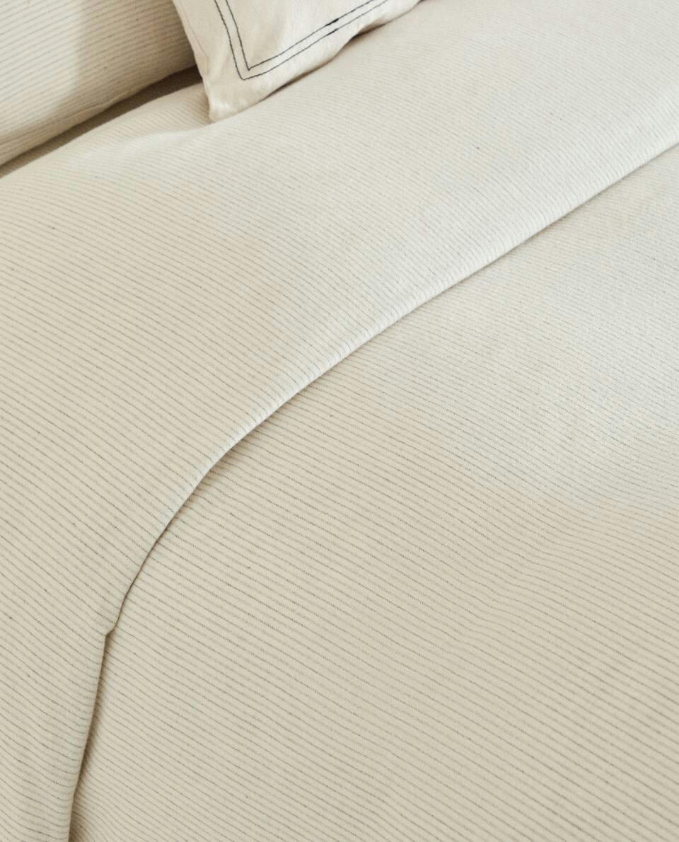 STRIPED FLANNEL DUVET COVER