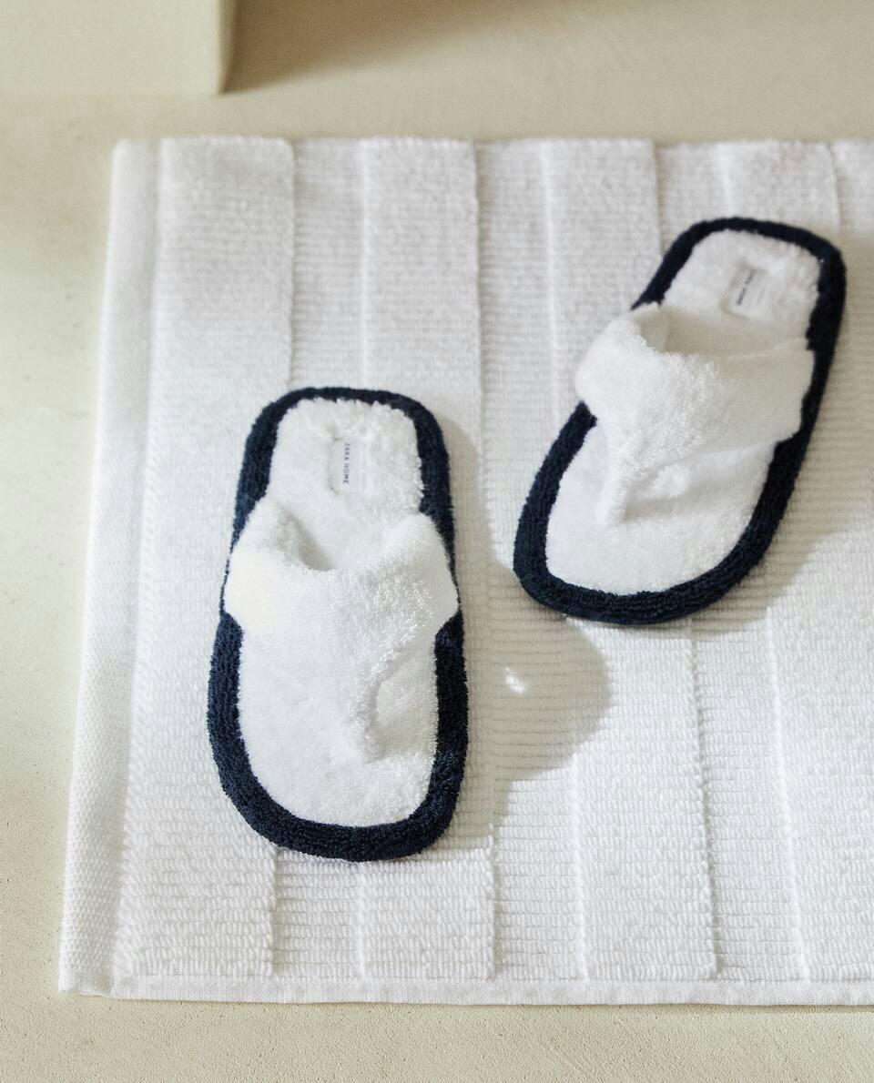 CONTRAST TOWELLING SLIPPERS