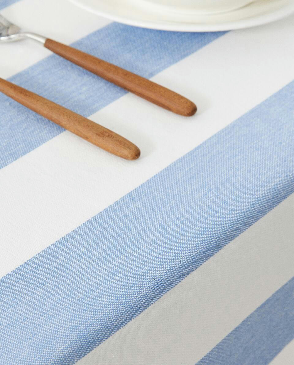 STRIPED COTTON TABLECLOTH