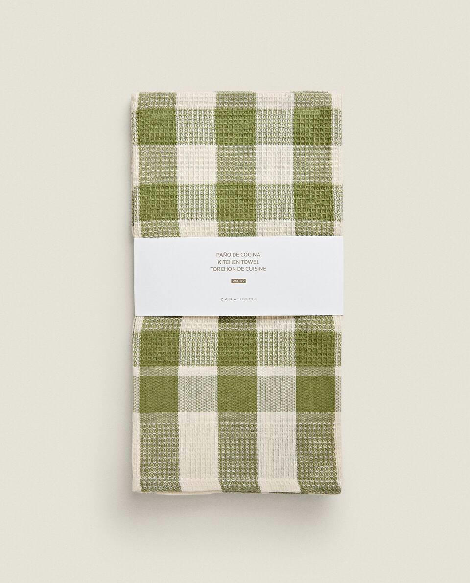 CHECK WAFFLE TEA TOWEL (PACK OF 2)