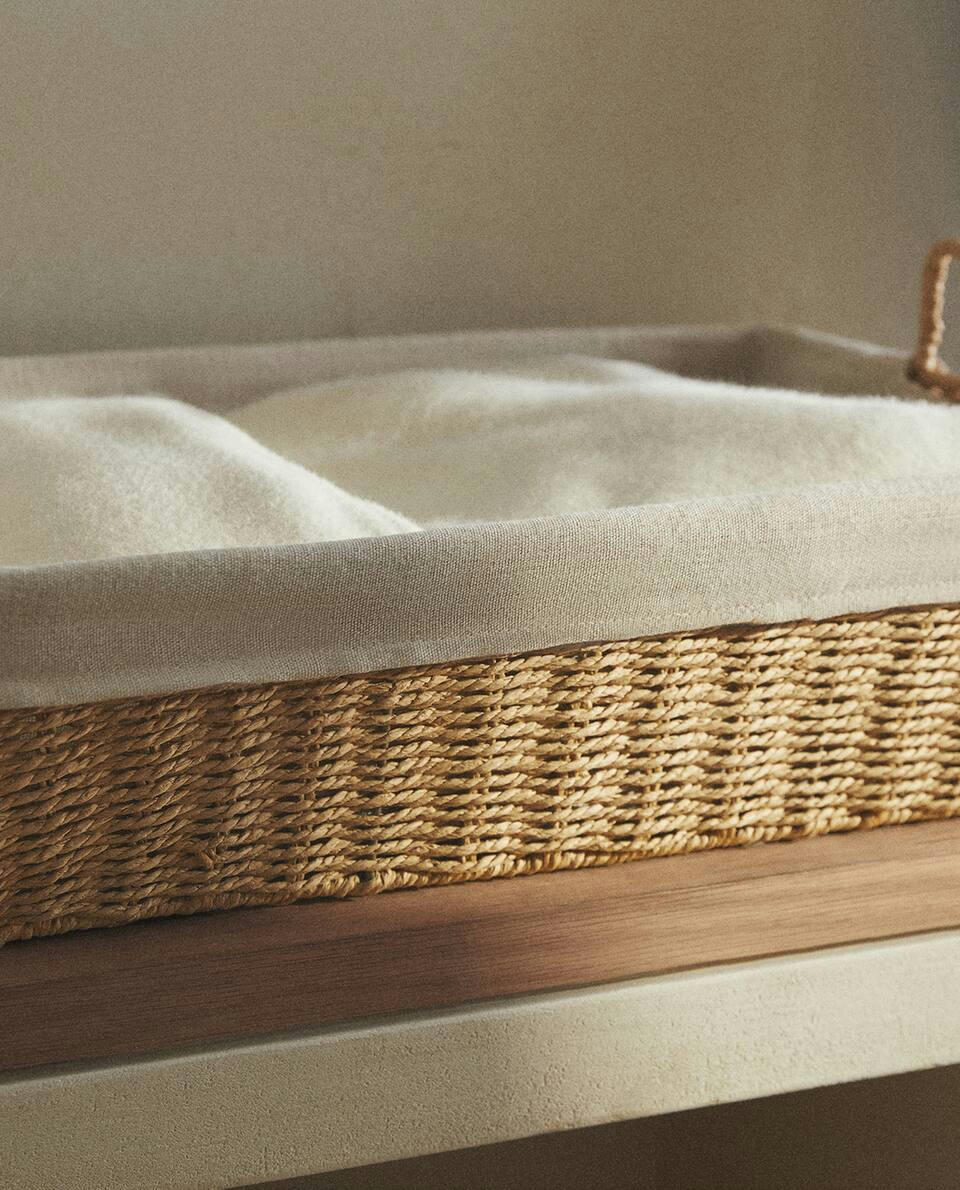 IRONING BASKET WITH FABRIC LINING