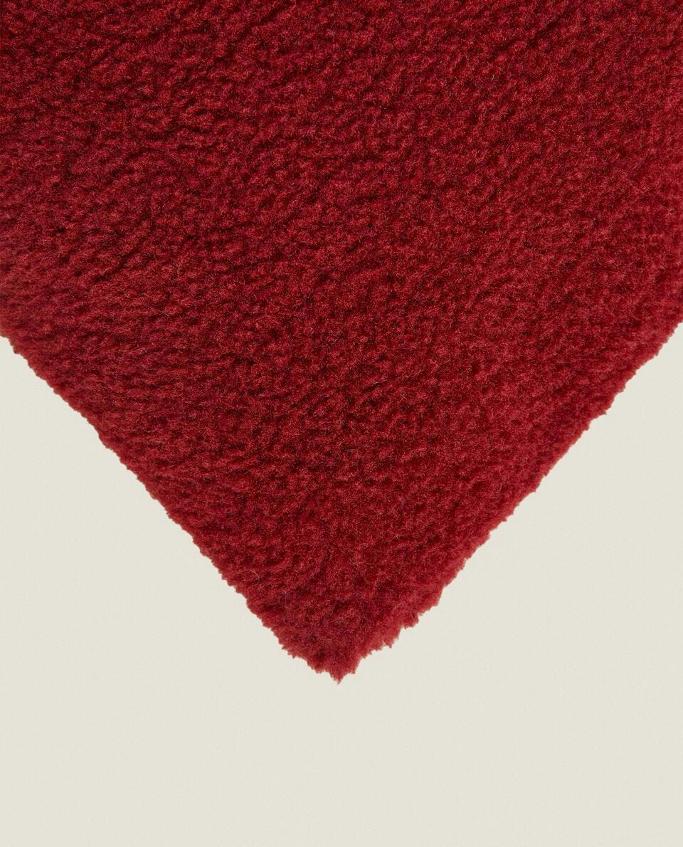 REVERSIBLE FAUX SHEARLING CHRISTMAS CUSHION COVER