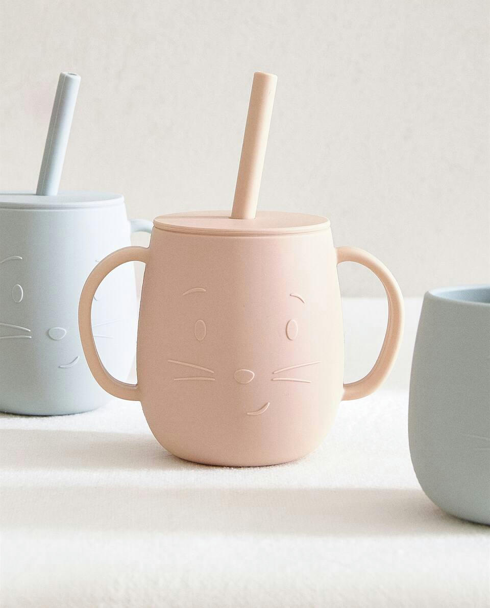 MOUSE SILICONE TUMBLER WITH STRAW