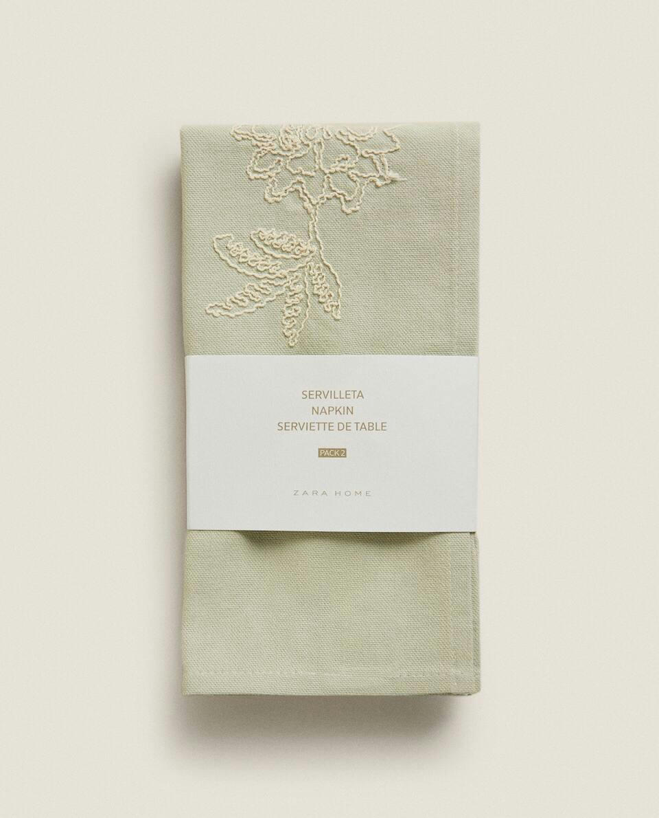 EMBROIDERED COTTON NAPKINS (PACK OF 2)