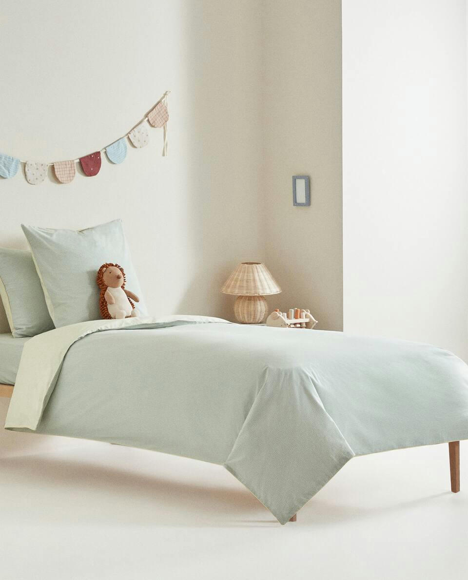 GINGHAM PRINT FITTED SHEET