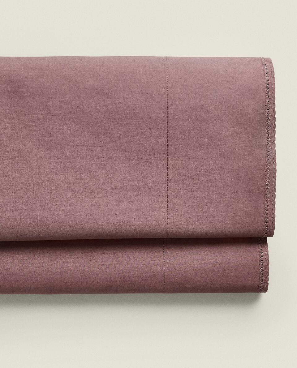 CHILDREN'S TOPSTITCHED COTTON FLAT SHEET