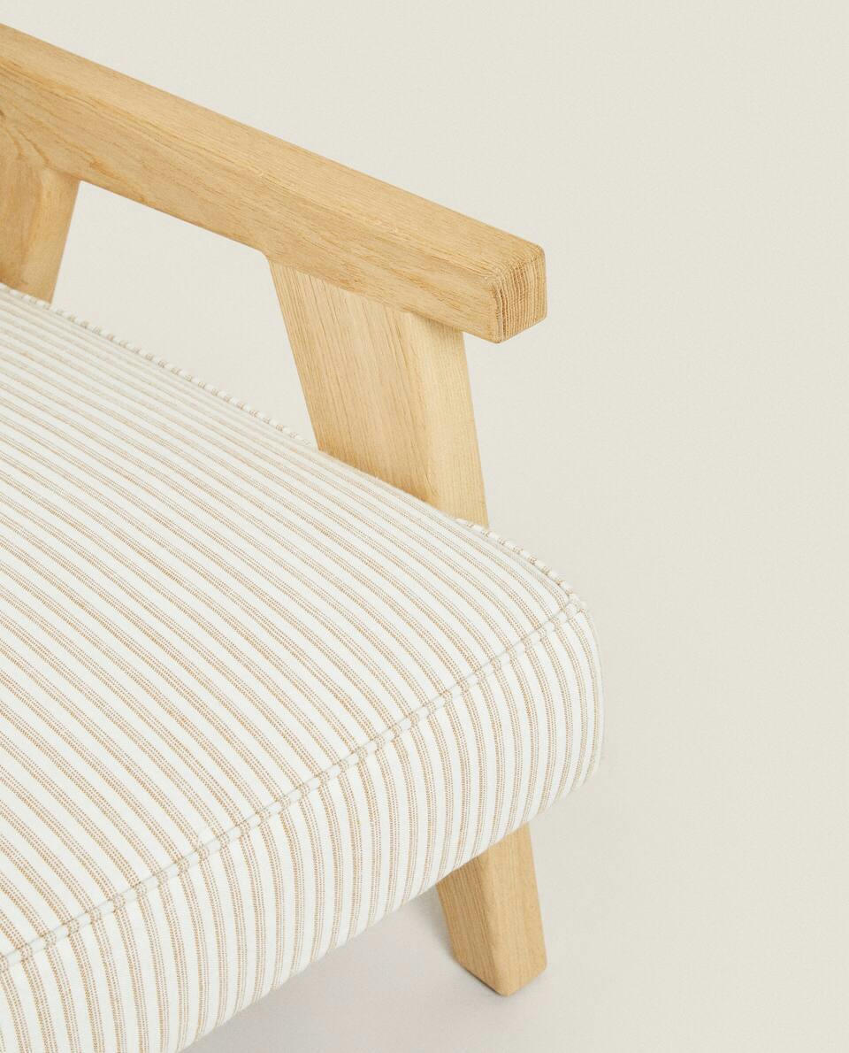 ZARA HOME BY BLASCO UPHOLSTERED OAK ARMCHAIR