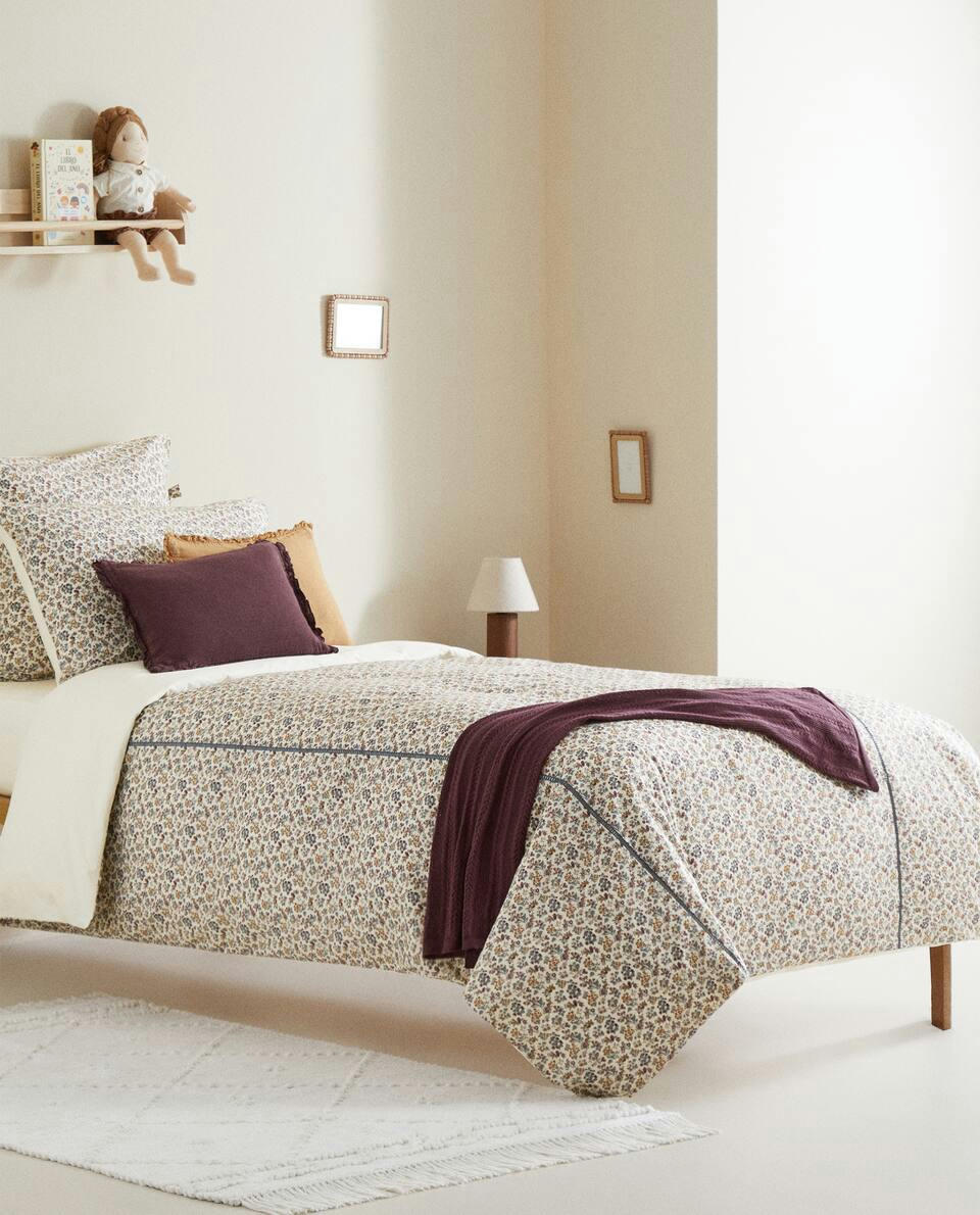 FLORAL PRINT FABRIC CHILDREN’S FLAT SHEET