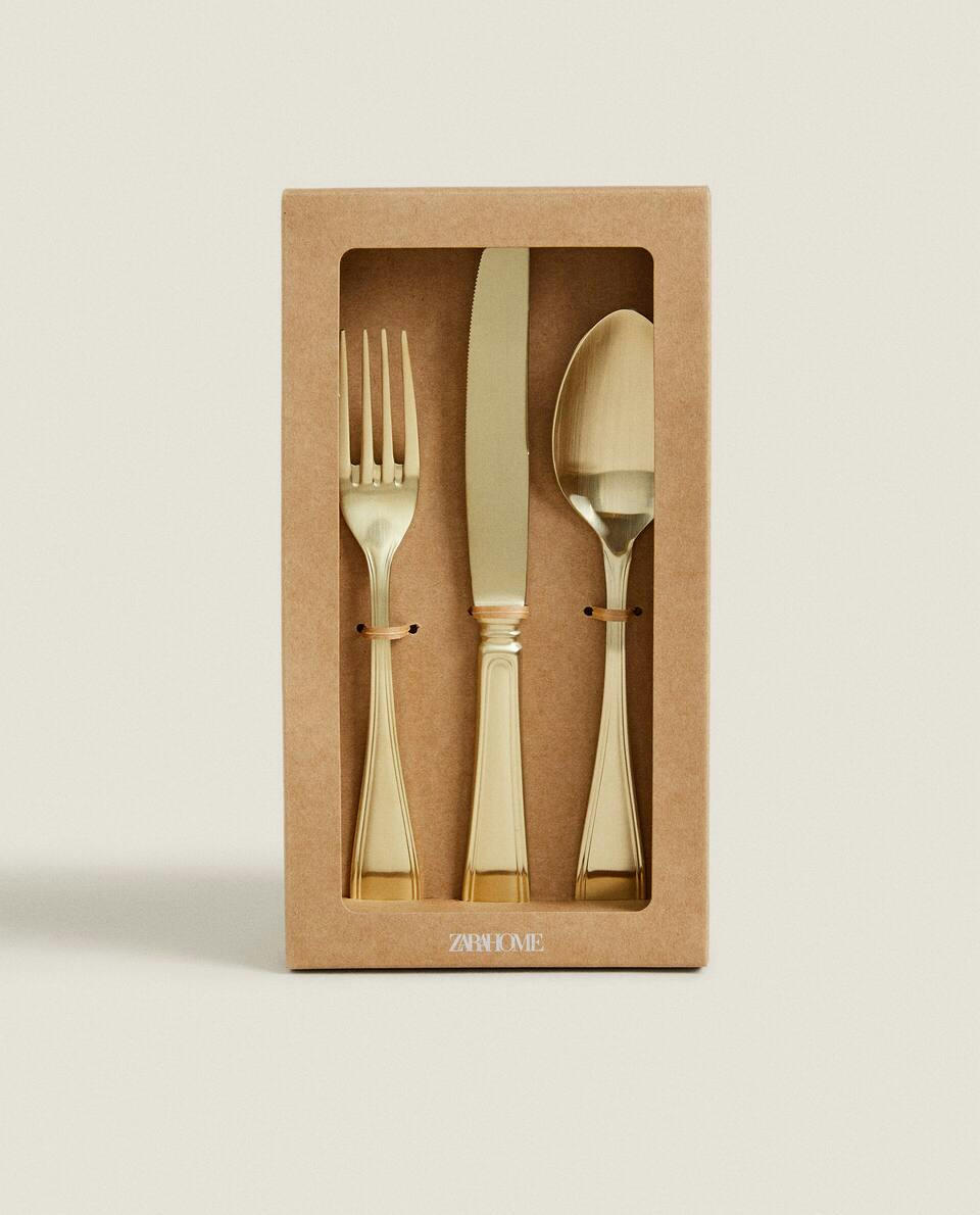 GOLDEN CUTLERY SET (SET OF 3)