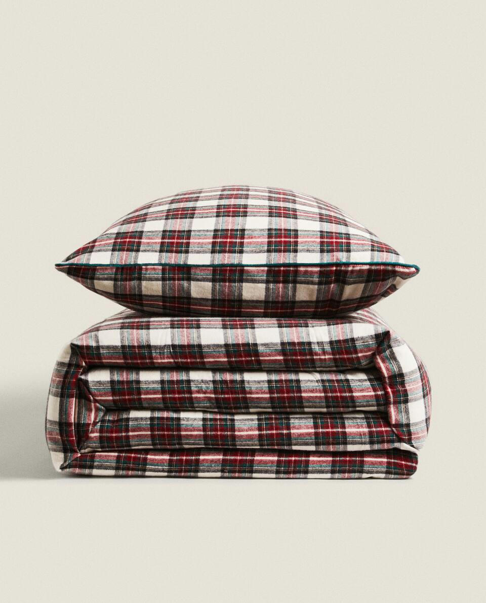 CHRISTMAS TARTAN FLANNEL DUVET COVER