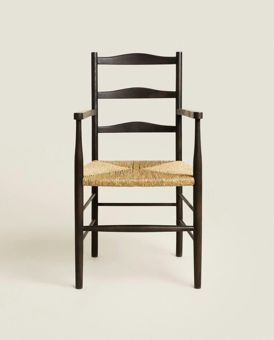 ASH AND SEAGRASS CHAIR WITH ARM RESTS